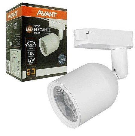 Spot Led para Trilho Eletrificado Elegance 12w Branco T1 Bivolt 6500k Branco Frio 1080lm Avant - 1 Ano Garantia