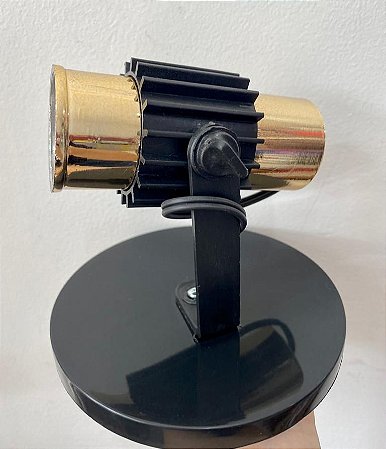 Spot Aletado Simples  Tipo Trilho Eletrificado Sobrepor Tubinho E-27 Dourado Luminária Articulado Decoração Teto/ Parede