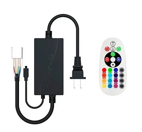 Fonte Controle para Led RGB Colorida com controle AC 110V /220V (Mangueira, Fita Led)
