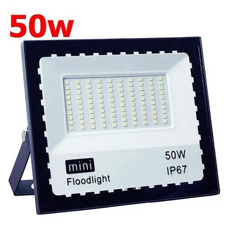 Refletor led 50w Projetor Holofote Branco Frio Bivolt 5000 Lumens 6500K Externo Resistente a Água e Poeira IP67