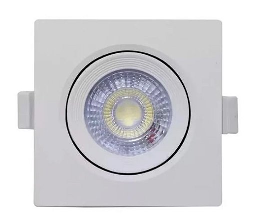Kit 10 Spot Led Smd 5w Quadrado Branco Quente 3000k/ Branco Frio 6500k Dicróica Direcionável Embutir
