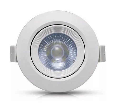Kit 10 Spot Led Smd 5w Redondo Branco Quente 3000k/ Branco Frio 6500k Dicróica Direcionável Embutir