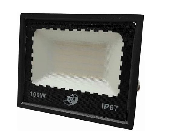 Refletor Led Slim 100W Branco Frio Holofote Bivolt 10000 Lumens 6500K Resistente a Água e Poeira IP67 Externo