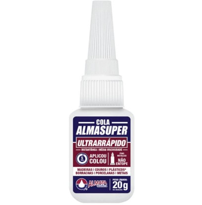Cola Instantânea Almasuper 20g Acrigel Bico Fino Aplicador