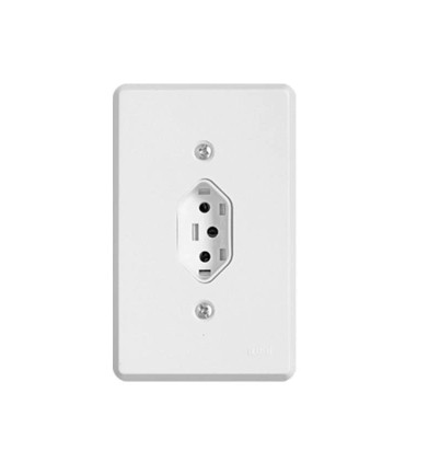 Tomada 10A Stylus Ilumi 4x2 BR 250V 2P+T Completa- 5 Anos Garantia