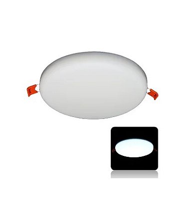 Painel Borda Infinita Embutir / Sobrepor 25W Bivolt Redondo Branco Quente 3000K