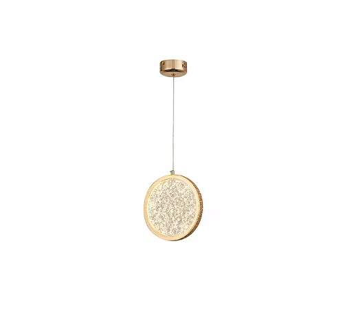 Luminária Pendente Grécia Cristal 5W Ø20cm Dourado Bivolt 3 tons cor Frio 6500K/ Neutro 4000K/ Quente 3000K
