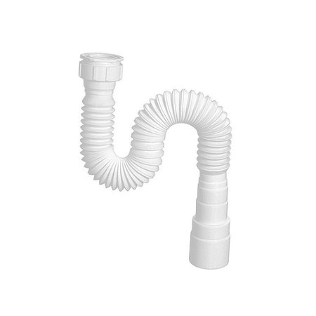 Sifão Flexível Sanfonado Universal Branco Extensível PVC