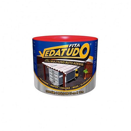 Manta Asfáltica Auto Adesiva Aluminizada Dryko VEDATUDO Telhado Rolo 15cm x 10mts
