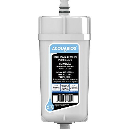 Refil Acqua Premium Vela Filtro Blindada Acquabios