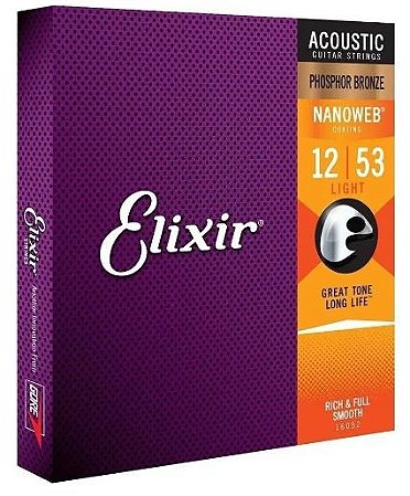 Encordoamento Violão Elixir Aço 012 Phosphor Bronze Nanoweb