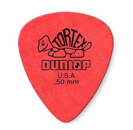 Kit Com 12 Unidades Palhetas Dunlop Tortex 0.50mm Vermelha