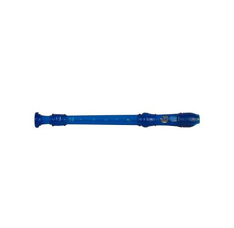 Flauta Doce Dolphin Germânica Soprano Dó Transparente Azul