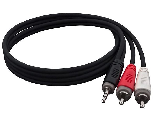 Cabo Auxiliar P2 Estéreo X 2 Rca Macho Áudio Pc Tv 1 Metro