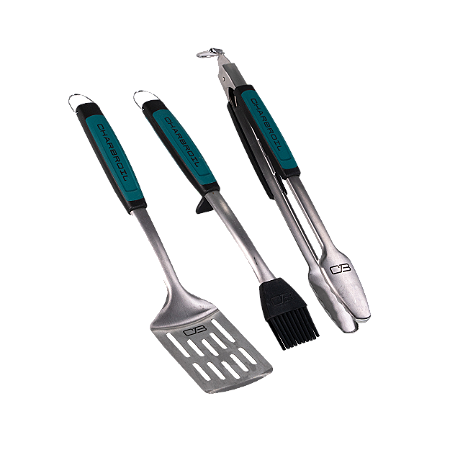 Kit 3 Peças New - Espátula + Pegador + Pincel CharBroil