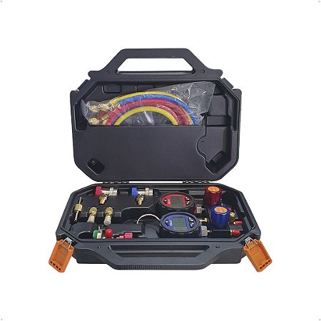 Maleta Manifold Digital com Mangueiras 1,5m Elitech - DMG-3