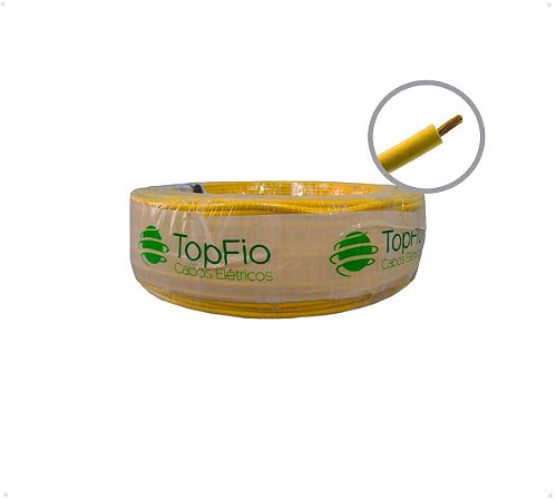 Cabo PP Flexível 1 Via x 2,5mm² - Rolo Amarelo de 100 Metros