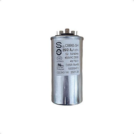 Capacitor Permanente Duplo Alumínio 25uF