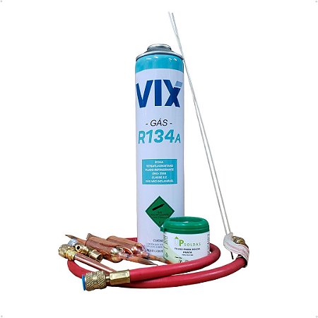 Kit Recarga R134a Geladeira/freezers , Filtro, Schraeder
