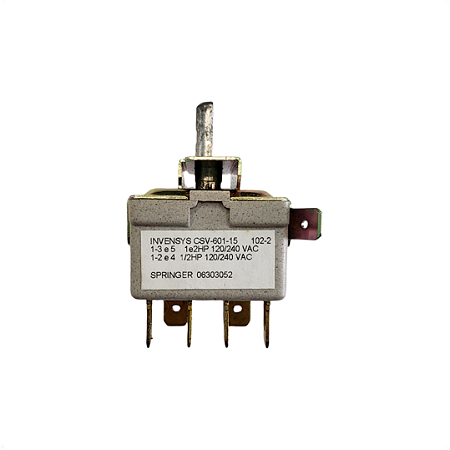 Chave Seletora Springer 6 Posições Quente e Frio 7 a 30.000 BTU/h