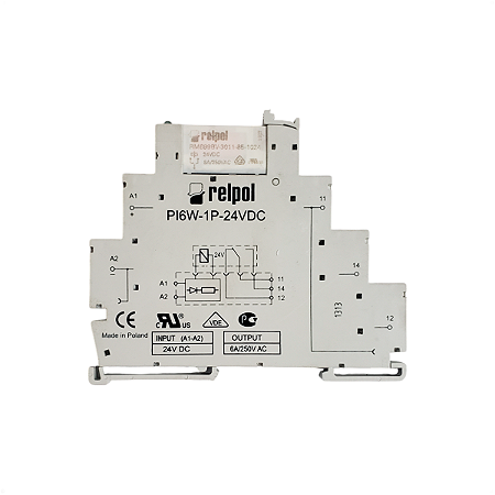Relé Eletromecânico Interface PI6W-1P-24VDC Relpol