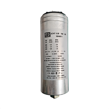 Capacitor Permanente Alumínio 55,2uF 380V 3Kvar V40