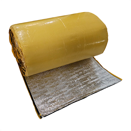 Manta Elastomérica Aluminizada Preta c/ Adesivo 10mm M²