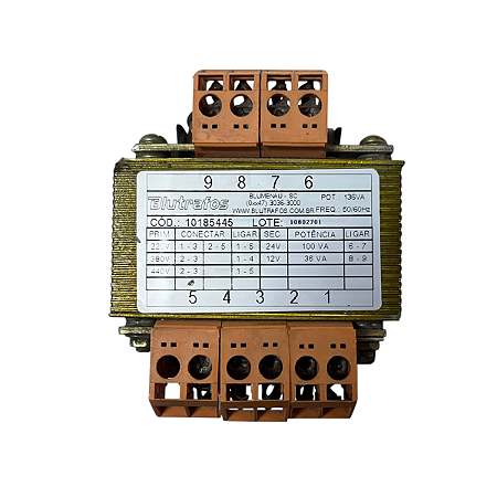 Transformador Comando Monofásico 136va Primário 220v 380V