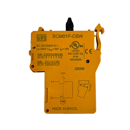 Bloco De Contato P/Botoeira De Emergência Weg Bcm01f Csw 4Kv