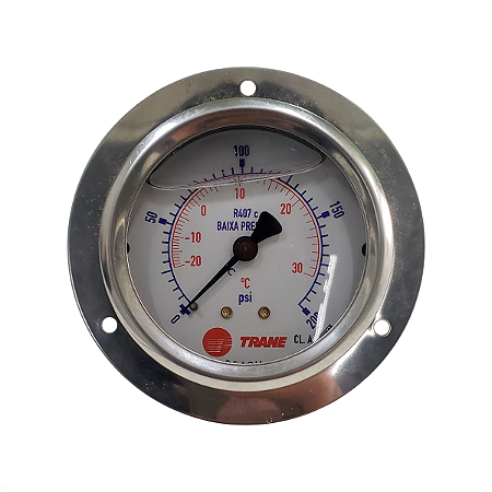 Manômetro Baixa Pressão 0-200 PSI R-407C Trane 5/16''