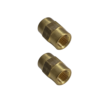 Luva Regular Latão 5/16" Sae Fêmea X 5/16" Sae Fêmea Kit 2un