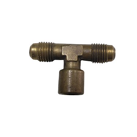 Tee C/ Lado Cônico P/ Manômetro 1/4" Sae Macho X 1/4" Sae Macho X 1/8