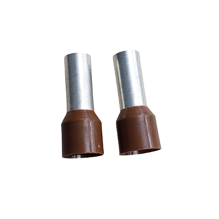Terminal Tubular 25mm2 H25/30 Awg4 Marrom Pino De 30mm Pct 50 Unidades