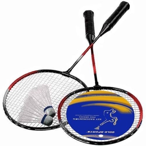 Kit 2 Raquetes Badminton C/ 2 Petecas E Bolsa