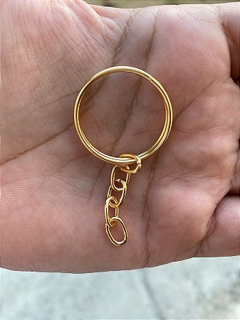 Argola para chaveiro - 25 MM - DOURADA