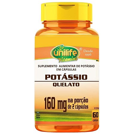 Potássio Quelato 80mg 60caps Unilife