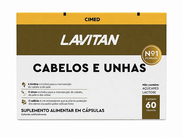 Lavitan Vitaminas Cabelos e Unhas 60caps Cimed