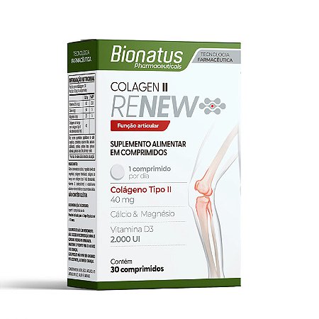Renew Colágeno Tipo II + Vitaminas e MInerais 30comp Bionatus