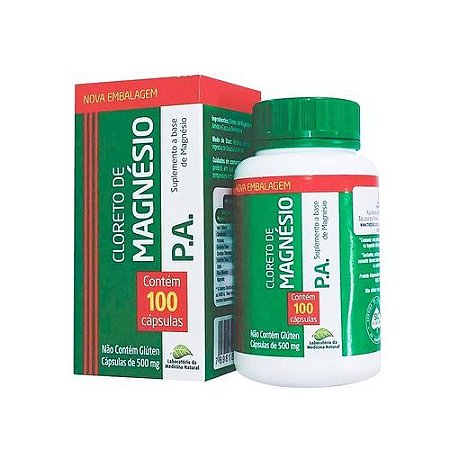 Cloreto de Magnésio P.A 500mg 100caps Medicina Natural