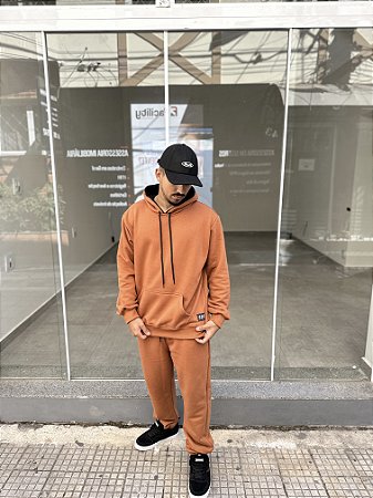 Calça sales moletom marrom