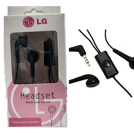 Fone de Ouvido com Microfone Preto LG