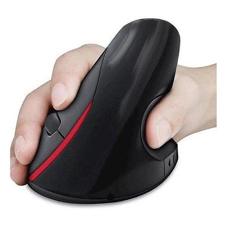 Mouse Ergonômico Wireless Dw-881 Durawell Preto Vertical Sem Fio