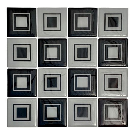 Pastilha Adesiva Resinada Quadrada Fun Kit 4 Placas 3M