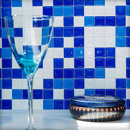 Pastilha Adesiva Miscelânea Azul e Branca Kit 4 Placas 3 M