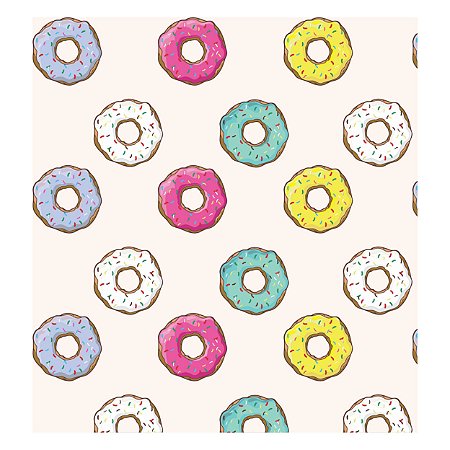 Papel de Parede Decorativo Infantil Donuts Material 3M