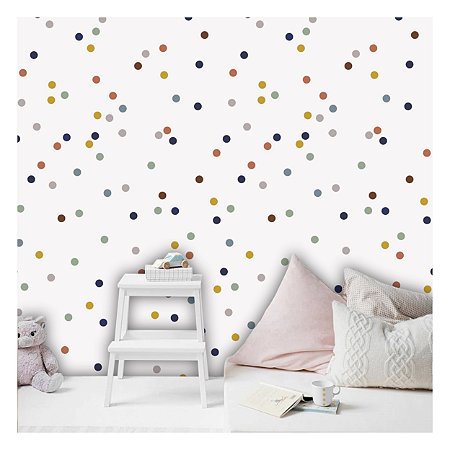 Papel de Parede Decorativo Infantil Confete Material 3M
