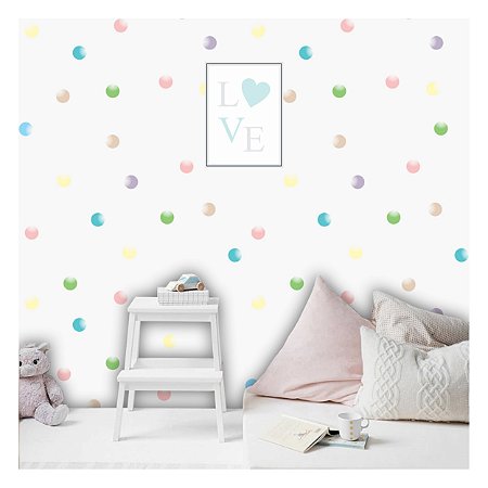 Papel de Parede Decorativo Infantil Bolinhas de Sabão Material 3M