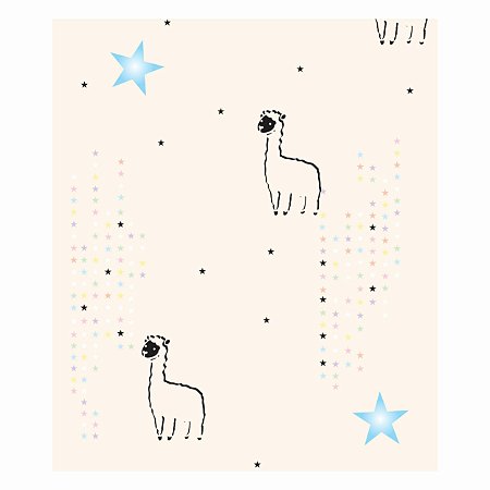 Papel de Parede Decorativo Infantil Lhama Material 3M