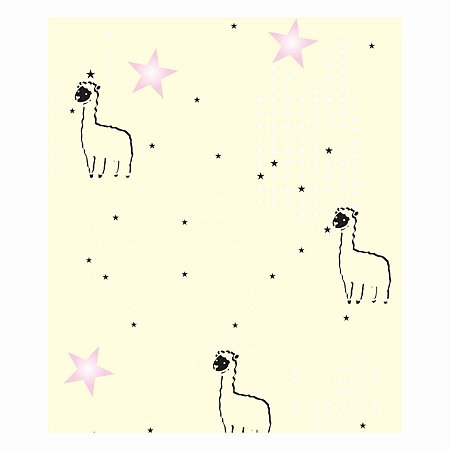 Papel de Parede Decorativo Infantil Lhama Material 3M