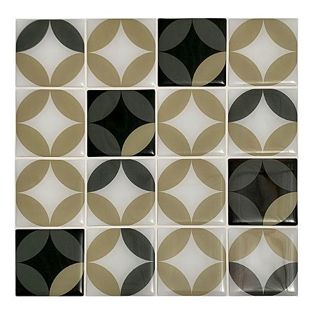 Pastilha Adesiva Resinada Preta Bege e Branca Vector KIT 4 PLACAS